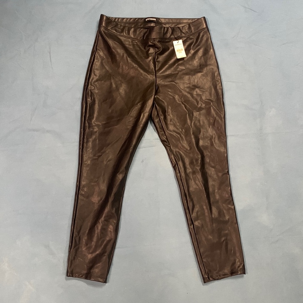 Black Faux Leather Leggings NWT